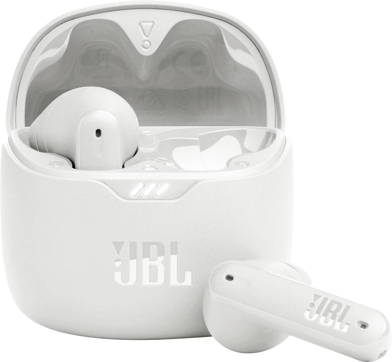 JBL TUNE FLEX In Ear Headset Bluetooth® Stereo Weiß Noise Cancelling Ladecase, Klang-Personalisierung Handy