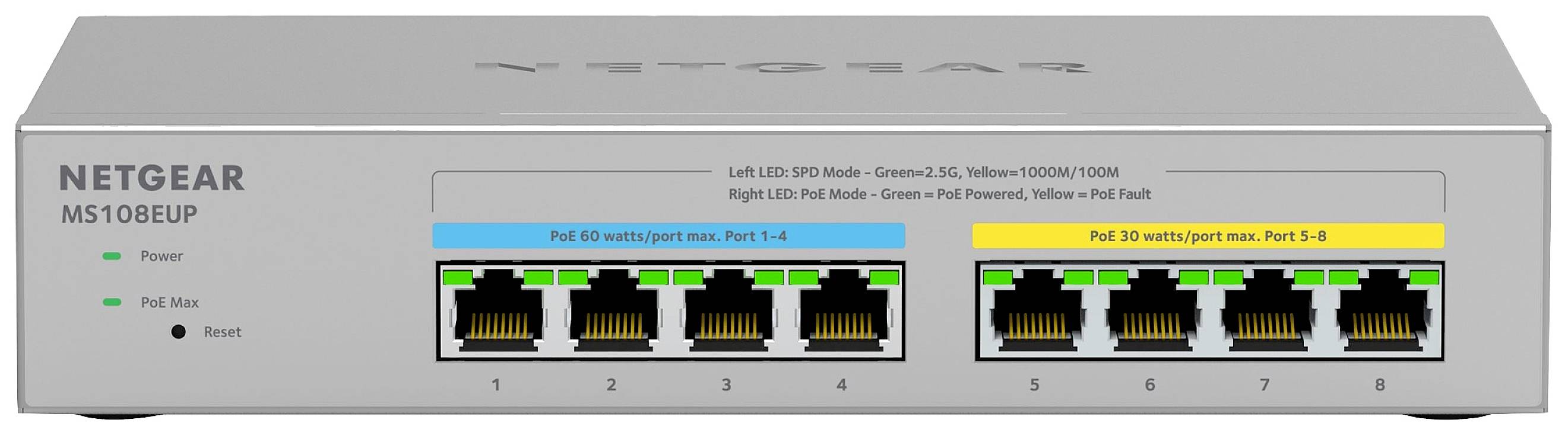NETGEAR MS108EUP Netzwerk Switch MS108EUP-100EUS 2.5 GBit/s