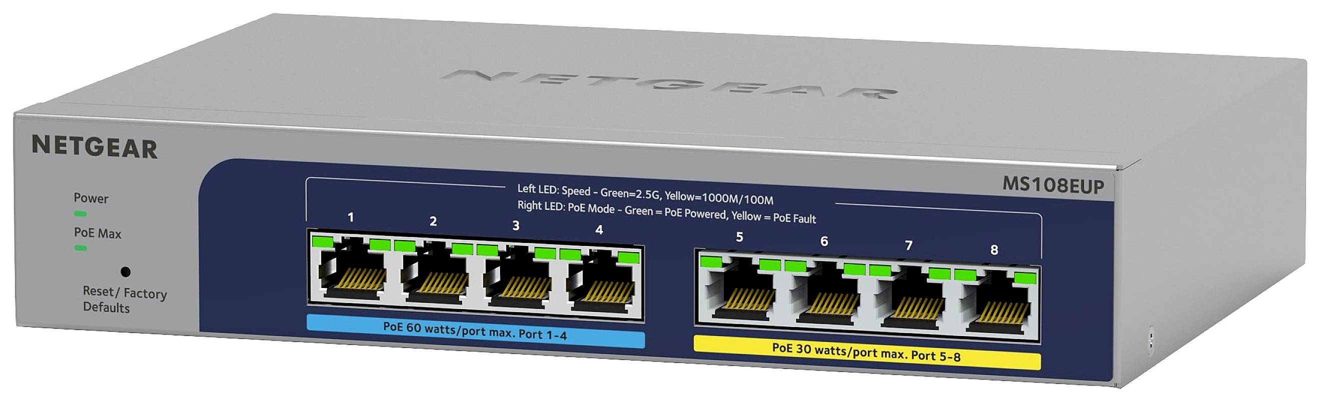 NETGEAR MS108EUP Managed Netzwerk Switch 2.5 GBit/s
