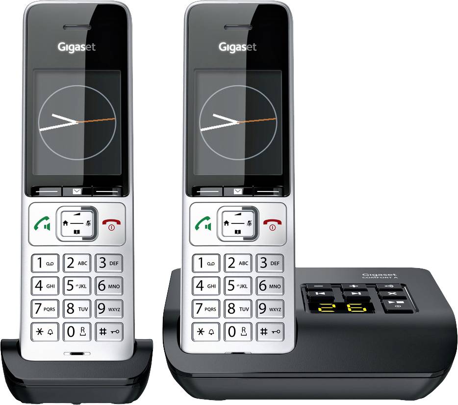 Gigaset COMFORT 500A duo DECT, GAP Schnurloses Telefon analog Babyphone, Freisprechen, für Hörgeräte kompatibel, Headsetanschluss