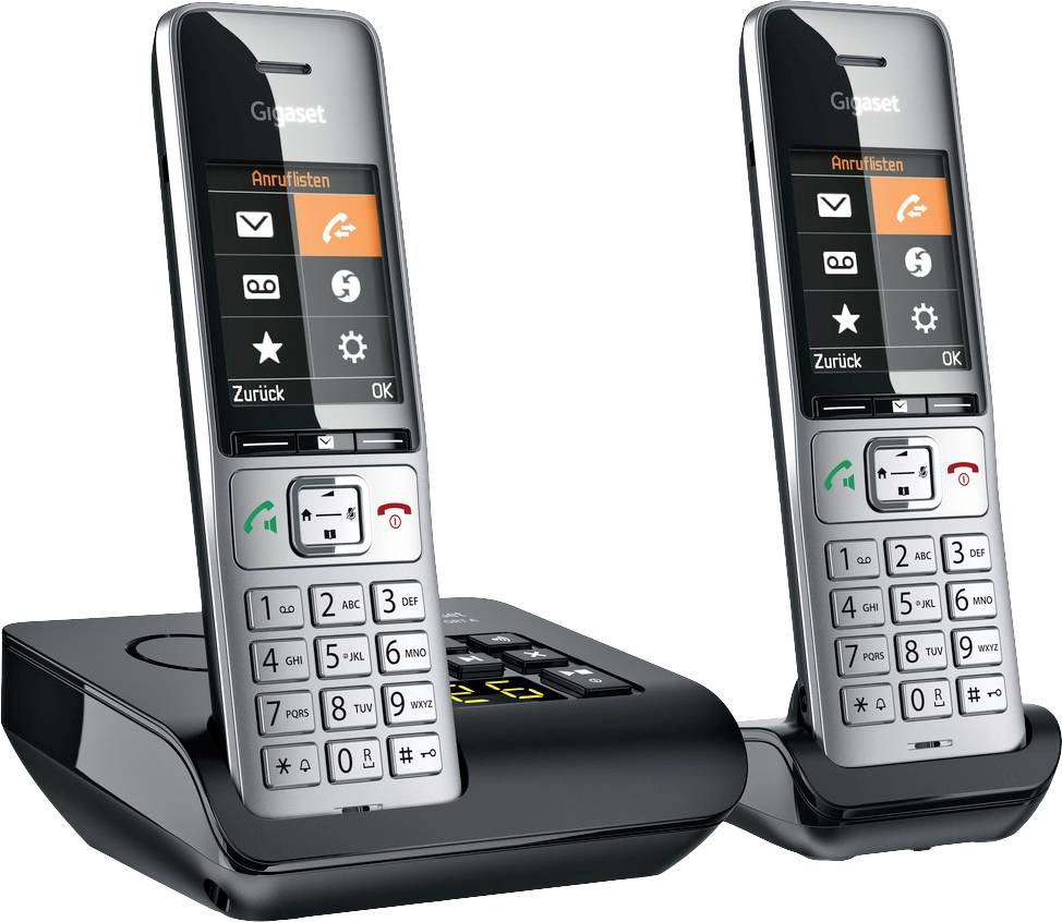 Gigaset COMFORT 500A duo DECT, GAP Schnurloses Telefon analog Babyphone, Freisprechen, für Hörgeräte kompatibel, Headsetanschluss