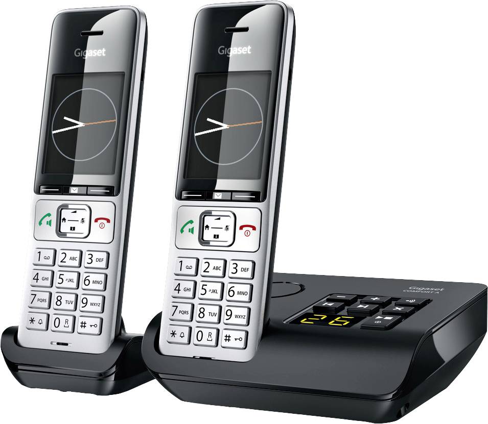 Gigaset COMFORT 500A duo DECT, GAP Schnurloses Telefon analog Babyphone, Freisprechen, für Hörgeräte kompatibel, Headsetanschluss