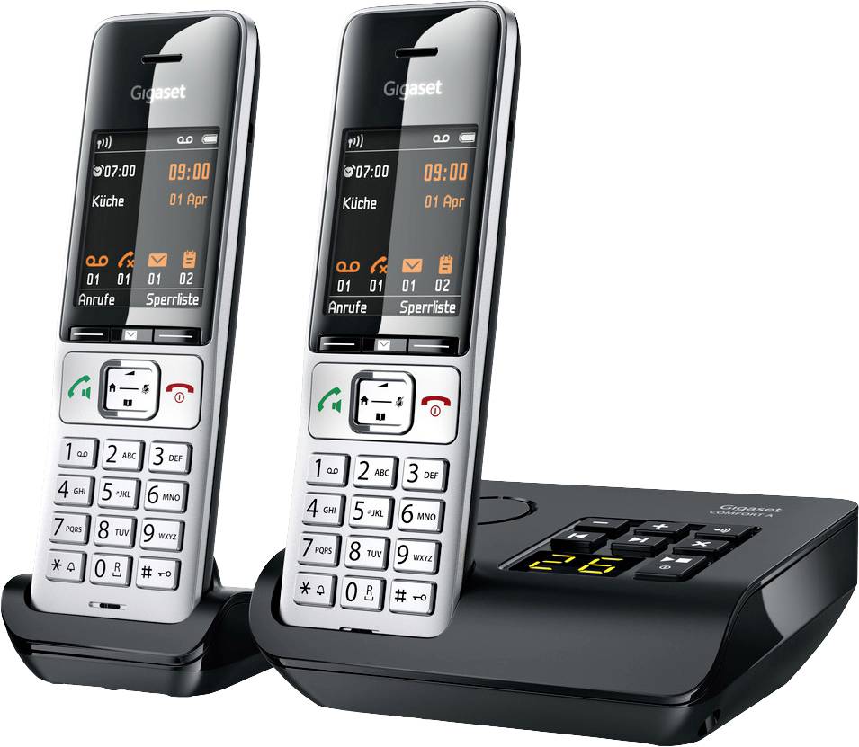 Gigaset COMFORT 500A duo DECT, GAP Schnurloses Telefon analog Babyphone, Freisprechen, für Hörgeräte kompatibel, Headsetanschluss