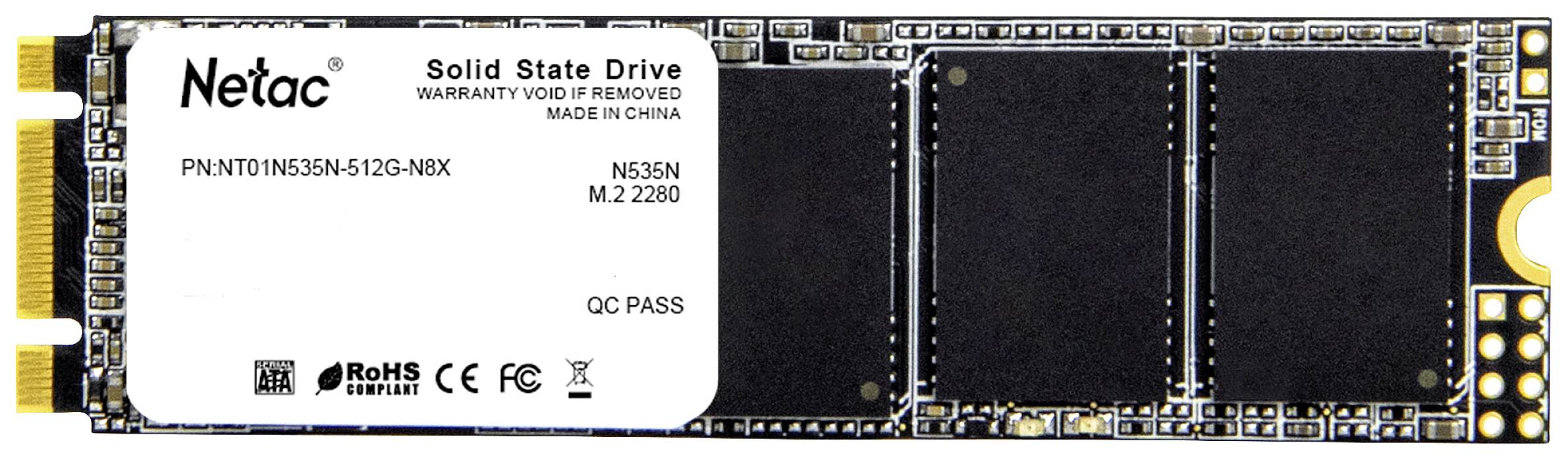 Netac Technology 512 GB Interne M.2 SATA SSD 2280 SATA 6 Gb/s Retail NT01N535N-512G-N8X
