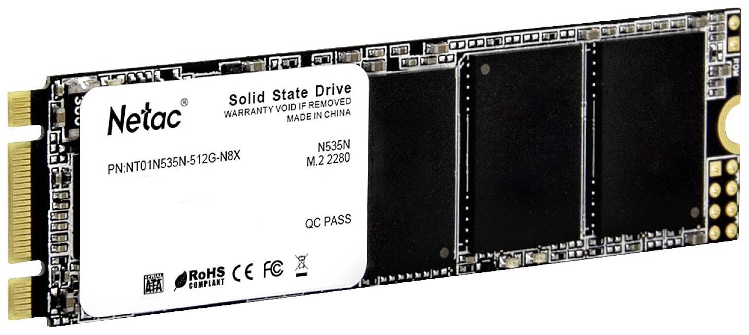 Netac Technology 512 GB Interne M.2 SATA SSD 2280 SATA 6 Gb/s Retail NT01N535N-512G-N8X