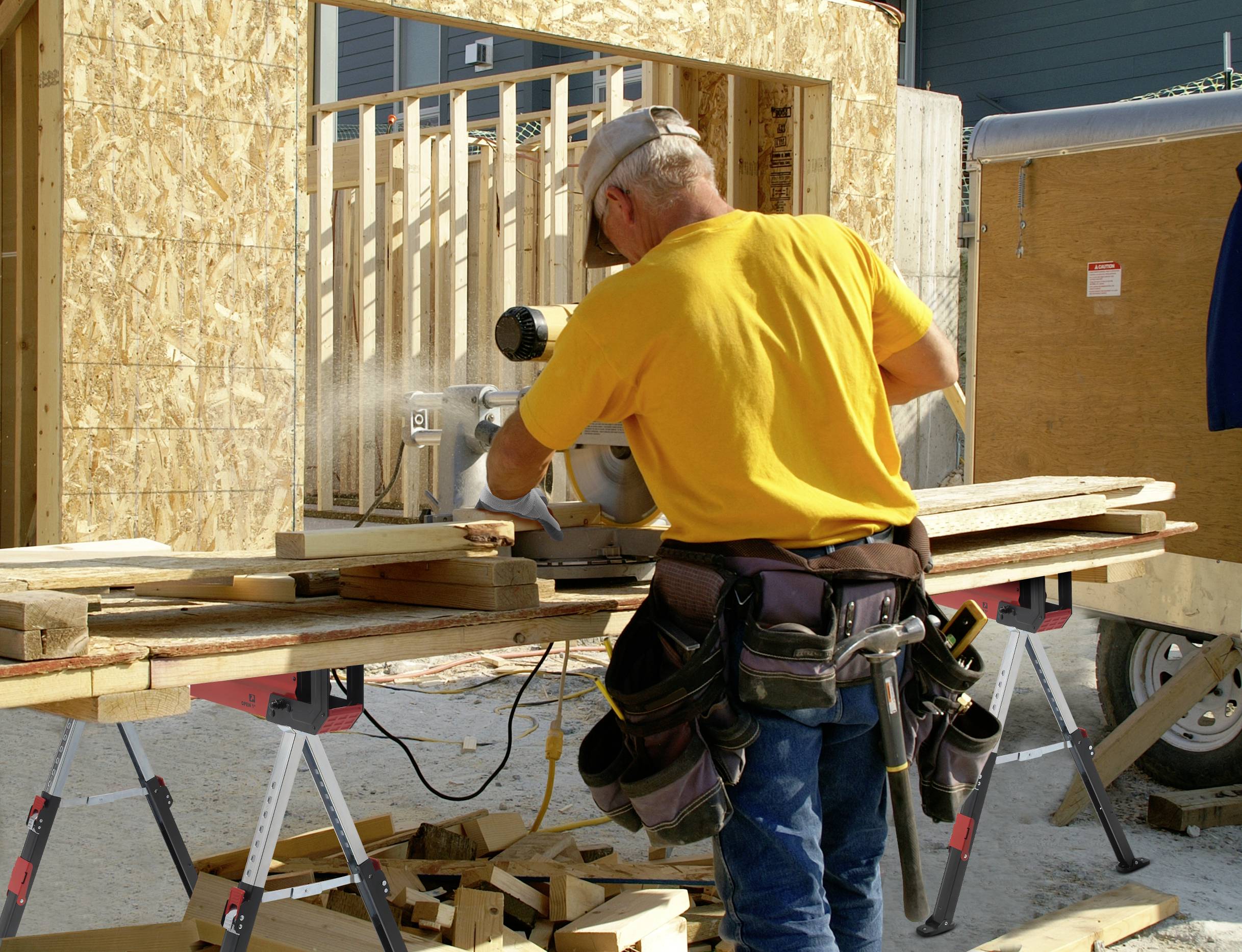 TOOLCRAFT TO-7726197 Stahl Sägebock höhenverstellbar 300kg (B x H x T) 520 x 620 x 1088mm 9.3kg 1St.