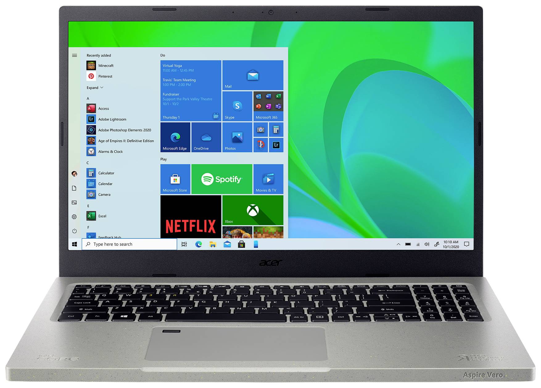 Acer Notebook Aspire Vero AV15-51-78SE 39.6 cm (15.6 Zoll) Full HD Intel® Core™ i7 i7-1195G7 16 GB RAM 1000 GB SSD Intel Iris Xe Win 11 Home Gr