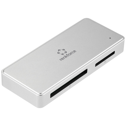 Renkforce RF-PCR-400 Externer Speicherkartenleser / Hub USB-C® 5Gbps, USB-A Silber