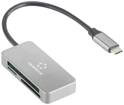Renkforce RF-PCR-210 Externer Speicherkartenleser USB-C (USB 3.2 Gen 1) Silber