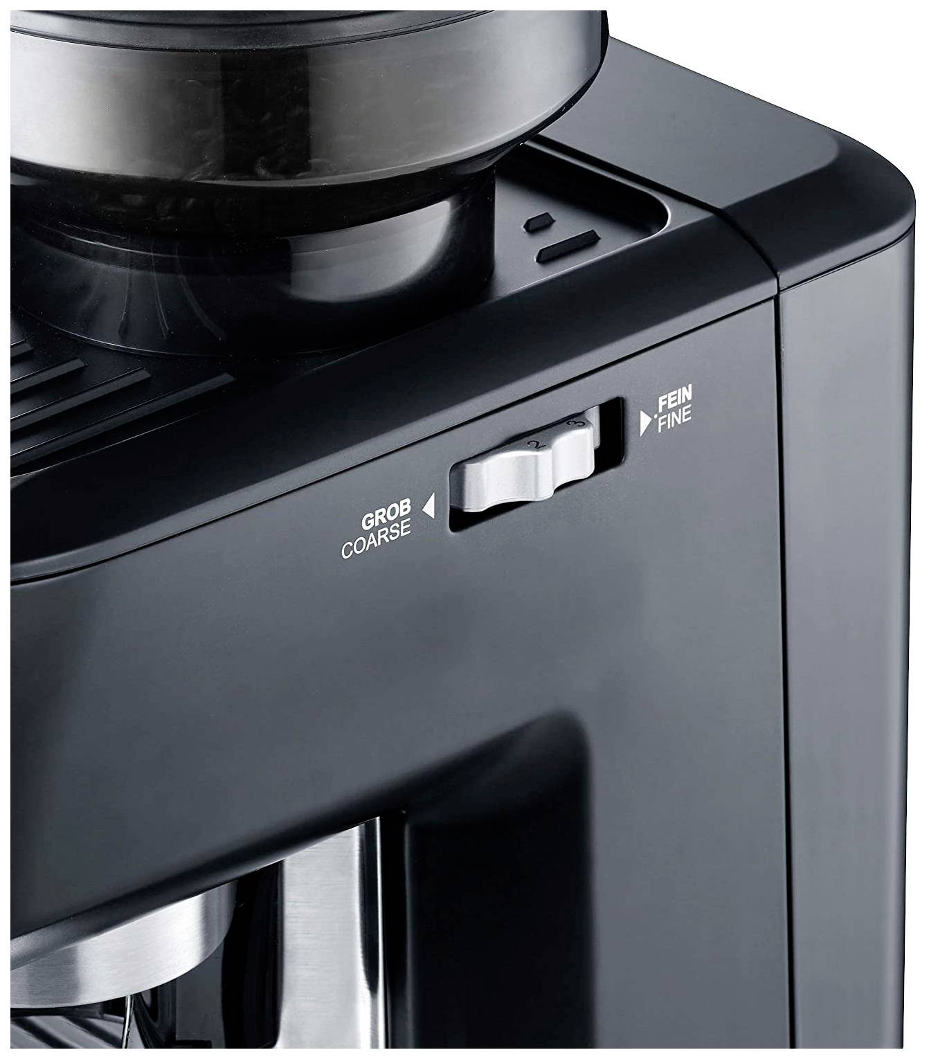 Graef ESM 802 Espressomaschine mit Siebträger Schwarz, Edelstahl 1600 W mit Heißwasserauslass, mit Mahlwerk
