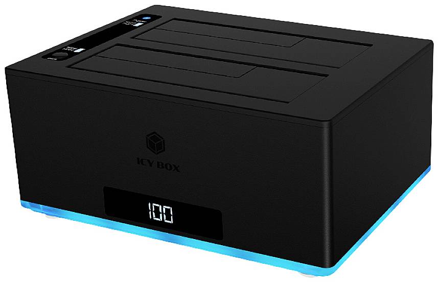 ICY BOX IB-127CL-U3 USB-A (USB 3.0) SATA 6 Gb/s 2 Port Festplatten-Kopierstation 3.5 Zoll, 2.5 Zoll mit Clone-Funktion