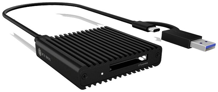 ICY BOX IB-CR404-C31 Externer Speicherkartenleser USB-C®, USB-A (USB 3.2 Gen 2) Schwarz