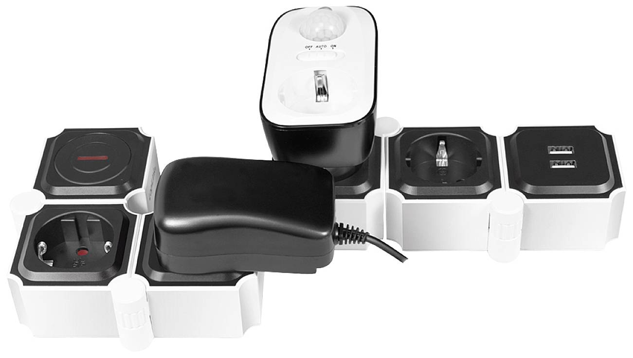 LogiLink LPS276U Steckdosenleiste mit Schalter Weiß, Schwarz Schutzkontakt 1St.