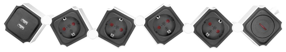 LogiLink LPS276U Steckdosenleiste mit Schalter Weiß, Schwarz Schutzkontakt 1St.