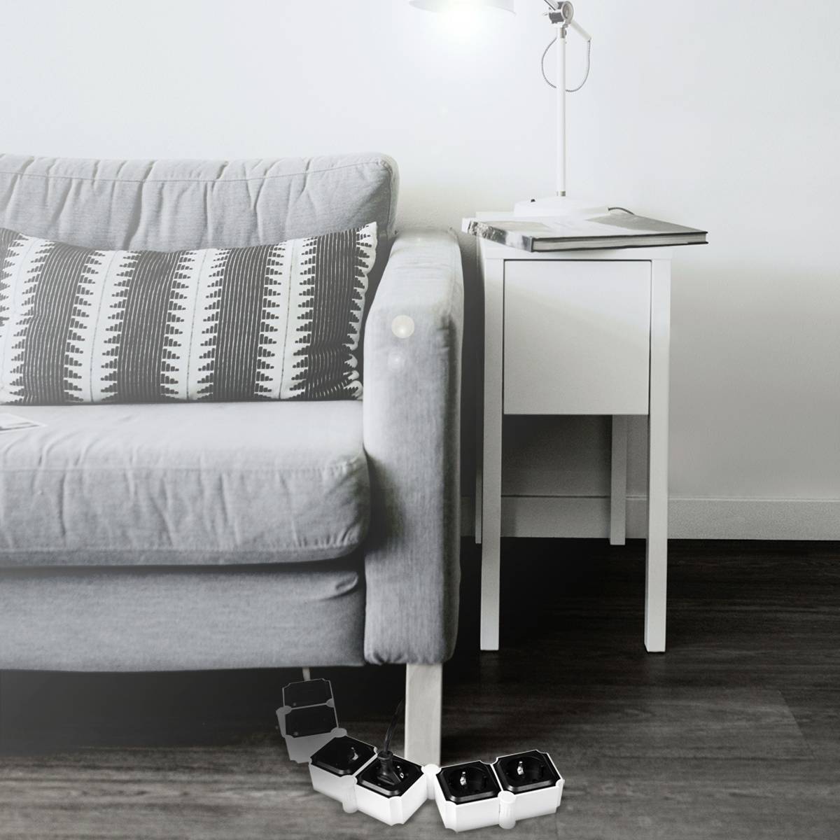 LogiLink LPS277 Steckdosenleiste mit Schalter Weiß, Schwarz Schutzkontakt 1 St.