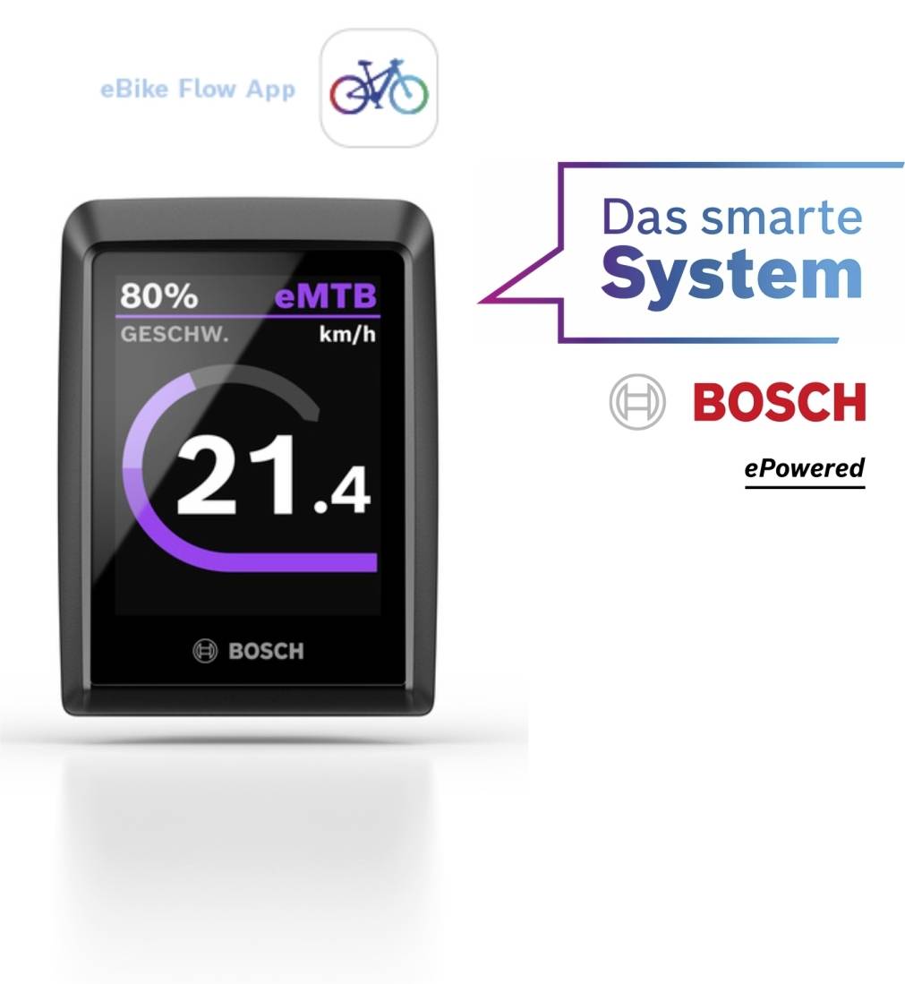 Bosch Kiox 300 Display Kabelübertragung mit Trittsensor, mit Vollgrafikdisplay