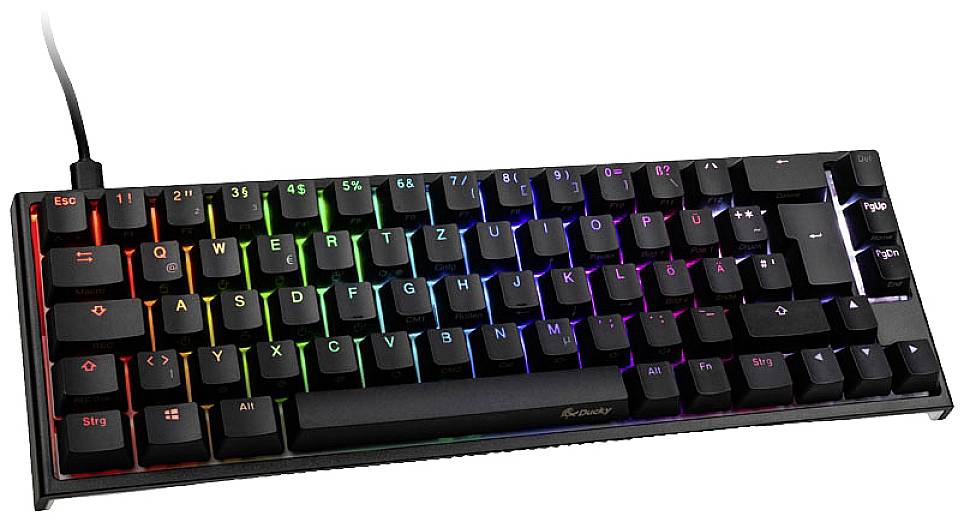 Ducky ONE 2 SF USB Tastatur, Gaming-Tastatur Deutsch, QWERTZ Schwarz Beleuchtet, Switch: Red