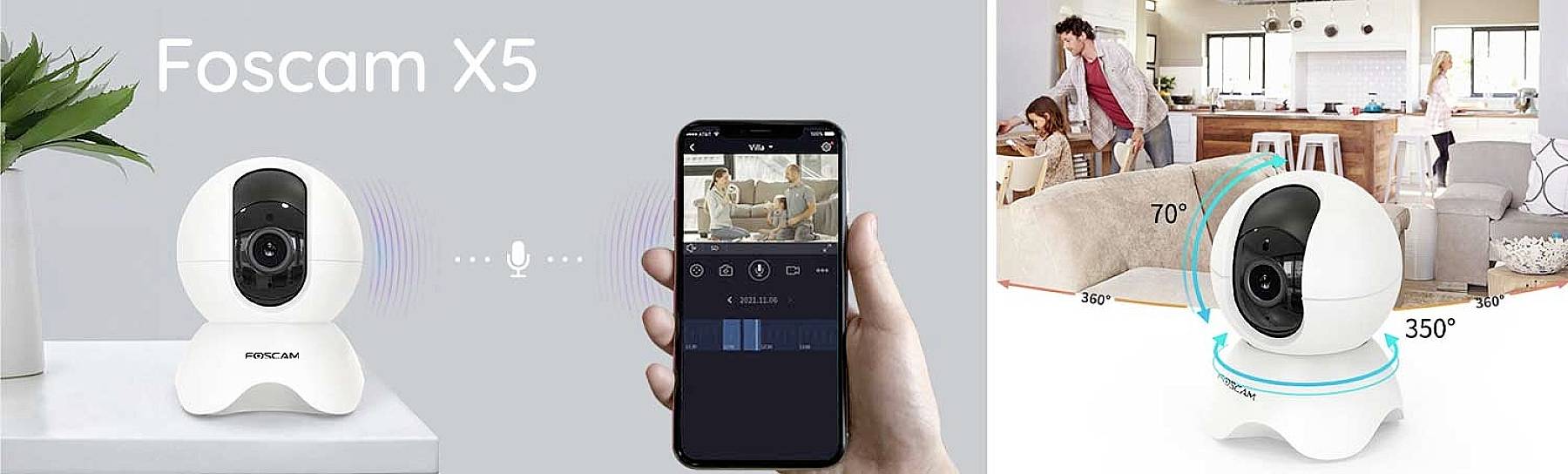 Foscam X5 fscx5w WLAN IP Überwachungskamera 2592 x 1944 Pixel