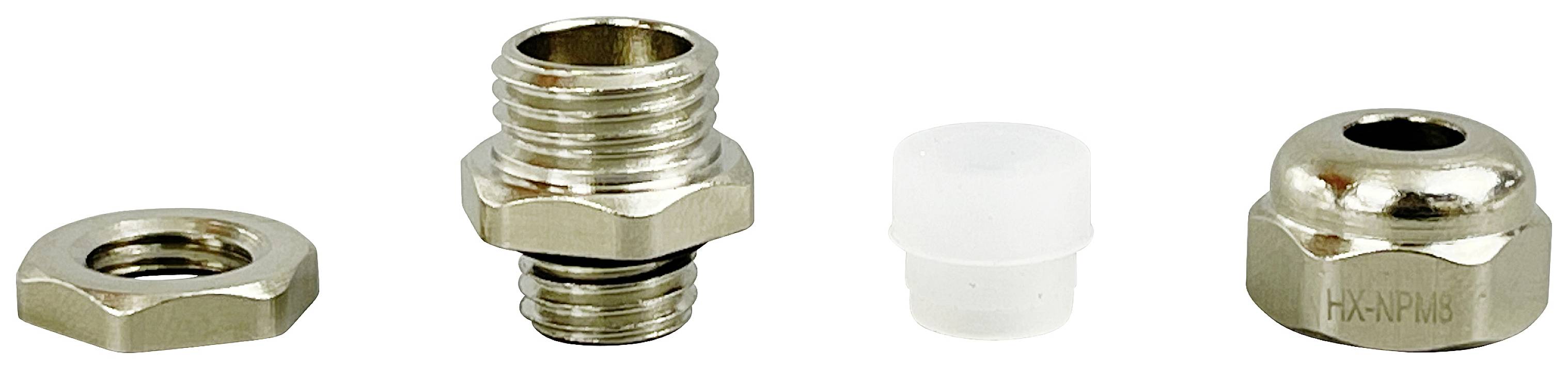 TRU COMPONENTS TC-10302816 Kabelverschraubung M8 Messing (vernickelt) Metall