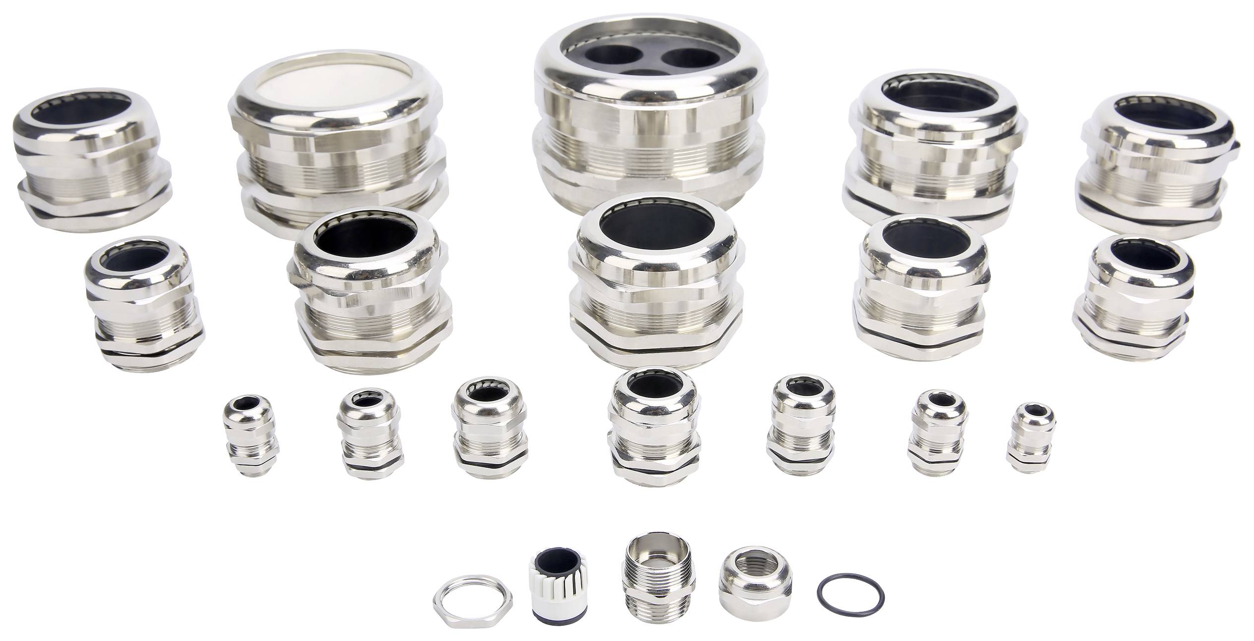 TRU COMPONENTS TC-10302816 Kabelverschraubung M8 Messing (vernickelt) Metall