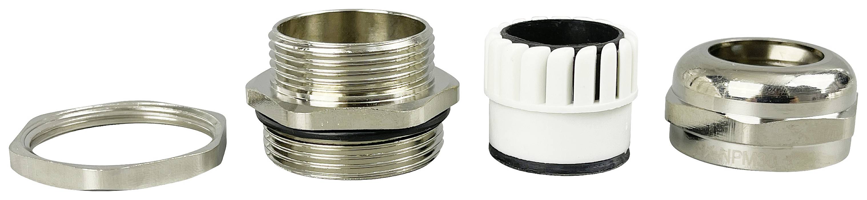 TRU COMPONENTS TC-10302844 Kabelverschraubung M30 Messing (vernickelt) Metall 1St.