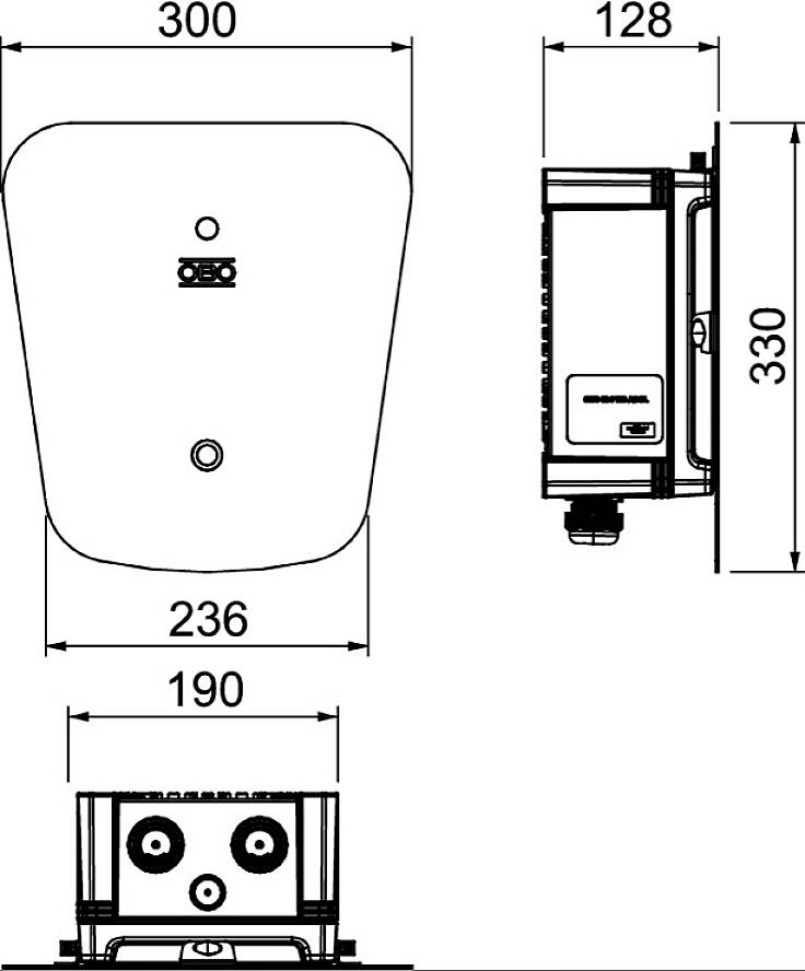 OBO Bettermann WB AC BL SPD Wallbox Typ 2 Mode 3 32A Anzahl Anschlüsse 1 22kW Schlüsselschalter + Überspannungsschutz