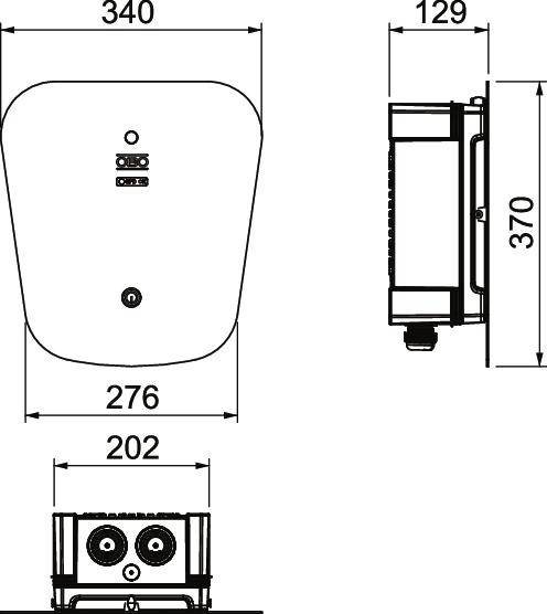 OBO Bettermann WB AC BL KS SPD Wallbox Typ 2 Mode 3 32A Anzahl Anschlüsse 1 22kW Druckschalter + Überspannungsschutz