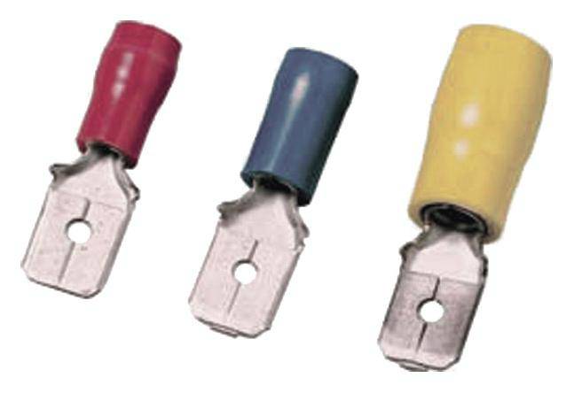 Intercable Flachstecker Steckbreite: 6.30 mm Steckdicke: 0.80 mm Teilisoliert Rot 100 St.