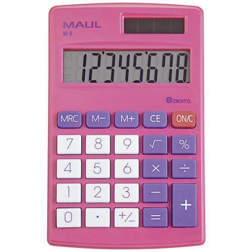 Maul M 8 Taschenrechner Pink Display (Stellen): 8 batteriebetrieben, solarbetrieben