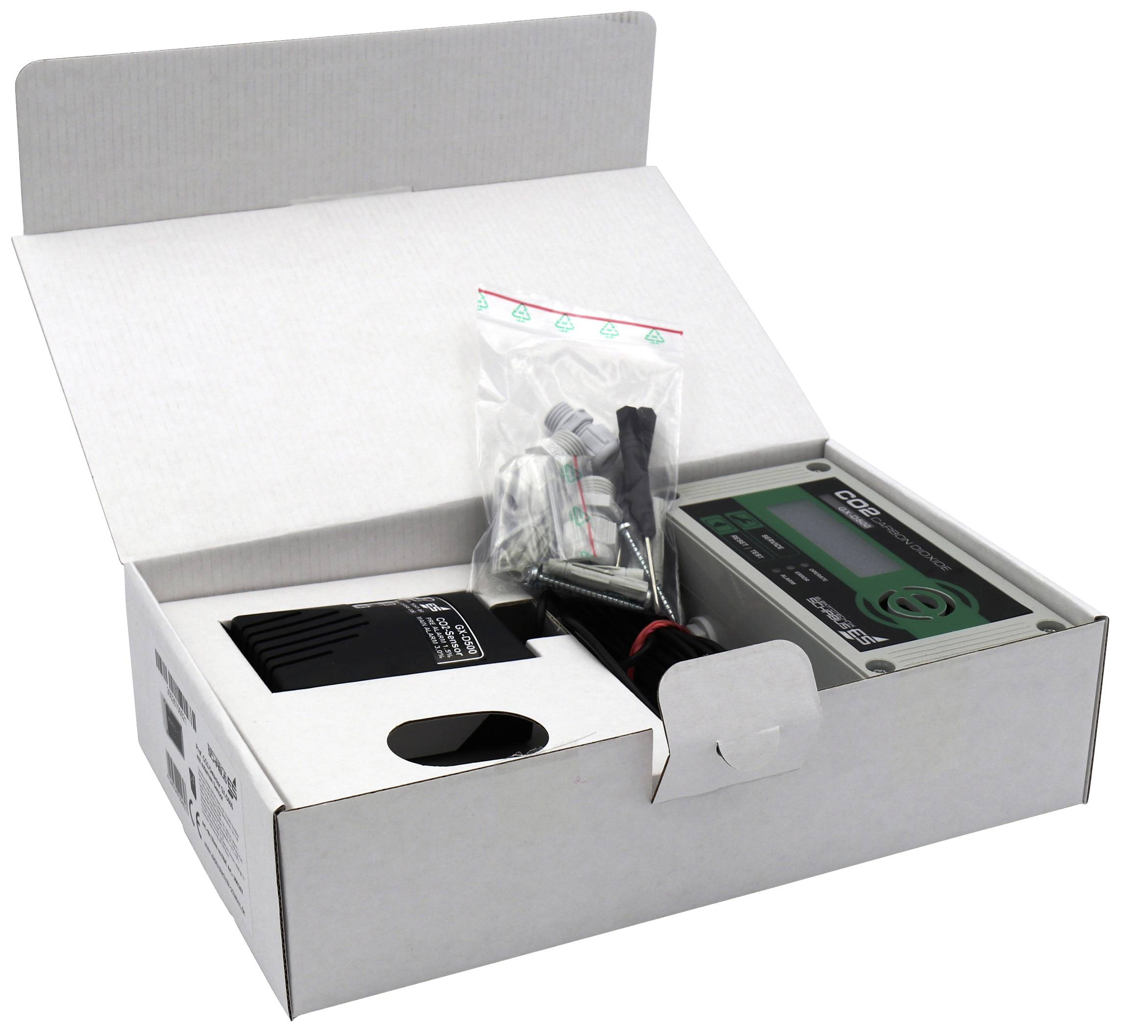 Schabus GX-D500 Kohlendioxid-Melder mit externem Sensor netzbetrieben detektiert Kohlendioxid