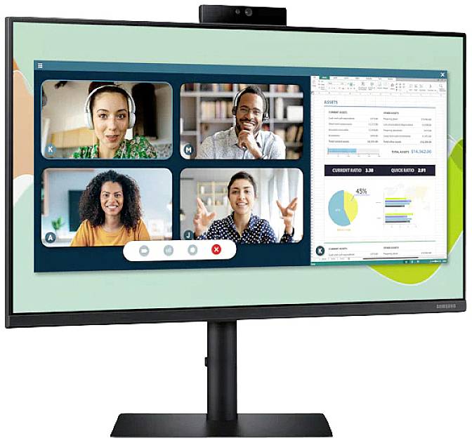 Samsung S24A400VEU Business LED-Monitor EEK E (A - G) 61 cm (24 Zoll) 1920 x 1080 Pixel 16:9 5 ms HDMI®, VGA, DisplayPort, USB-A (USB 3.2 Gen 1), Ko