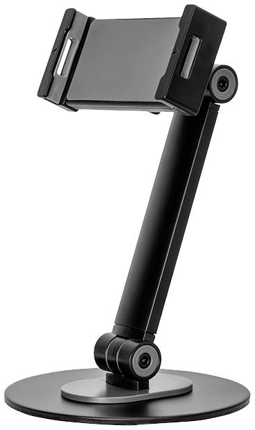 Halterung für Smartphones, verstellbarer Arm, Standfuß. Ideal zum freihändigen Betrachten oder Arbeiten.