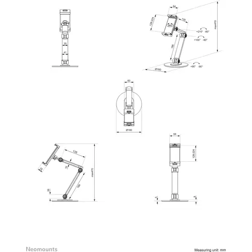 Neomounts DS15-550BL1 Tablet-Ständer Universal 12,4cm (4,9") - 32cm (12,6") Neomounts DS15-550BL1 Tablet-Ständer Universal 12,4cm (4,9") - 32cm (12,6")