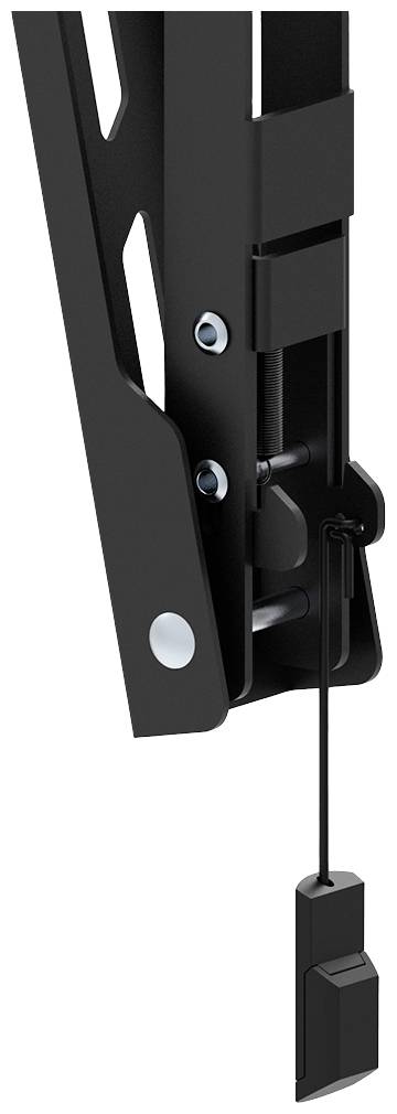 Detail eines schwarzen Mechanismus mit mehreren Schrauben und einem daran befestigten Kabel.