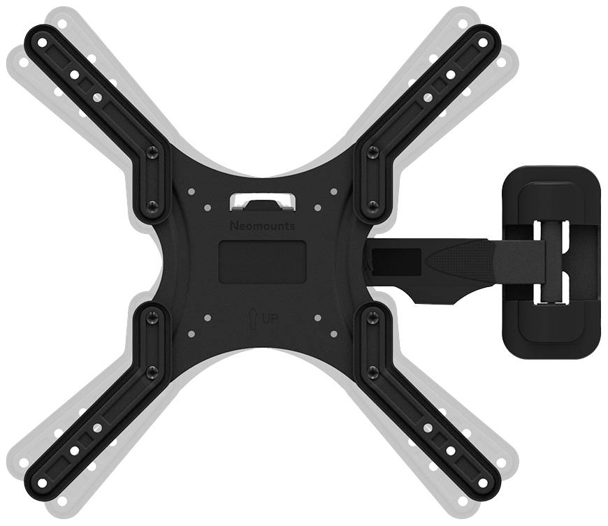 Wandhalterung für Monitor oder TV mit verstellbarem Arm und VESA-kompatibler Befestigung, geeignet für unterschiedliche Bildschirmgrößen.