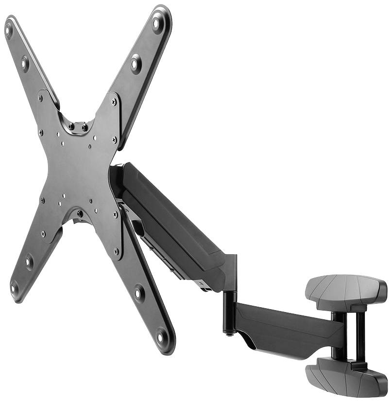 Schwenkbare TV-Wandhalterung aus Metall für flache Bildschirme, verstellbar, mit Arm und Montageplatte. Geeignet für verschiedene Bildschirmgrößen.