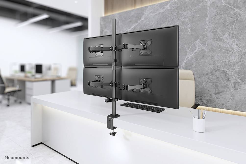 Neomounts FPMA-D550D4BLACK 4fach Monitor-Tischhalterung 33,0cm (13") - 81,3cm (32") Schwarz Neigbar, Rotierbar, Schwenkbar