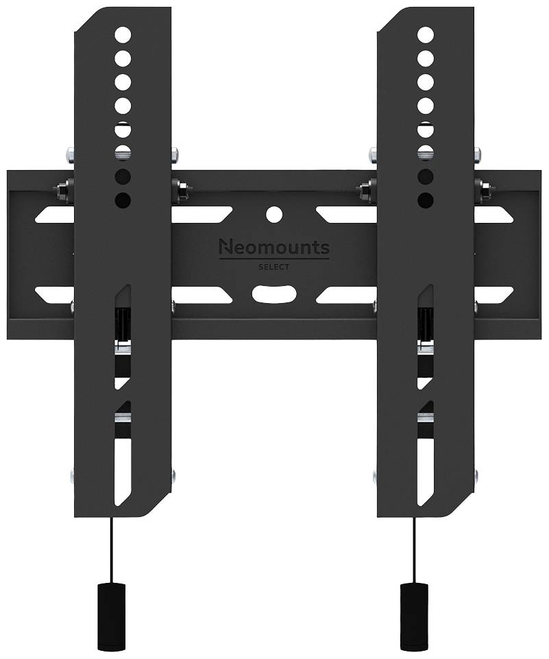 Wandhalterung für Fernseher mit Neigungsfunktion, geeignet für Bildschirme bis zu 55 Zoll, schwarze Metallkonstruktion.
