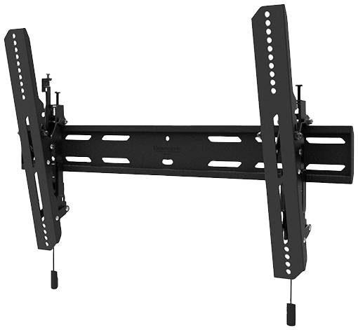 Wandhalterung für Flachbildfernseher in schrägstellbarer Ausführung, geeignet für unterschiedliche Bildschirmgrößen und Bauarten.