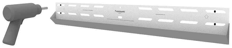 Ein schwarzer Griff mit Schraubenaufsatz links; rechts eine silberne Halterung mit Schlitzen für Montagen.