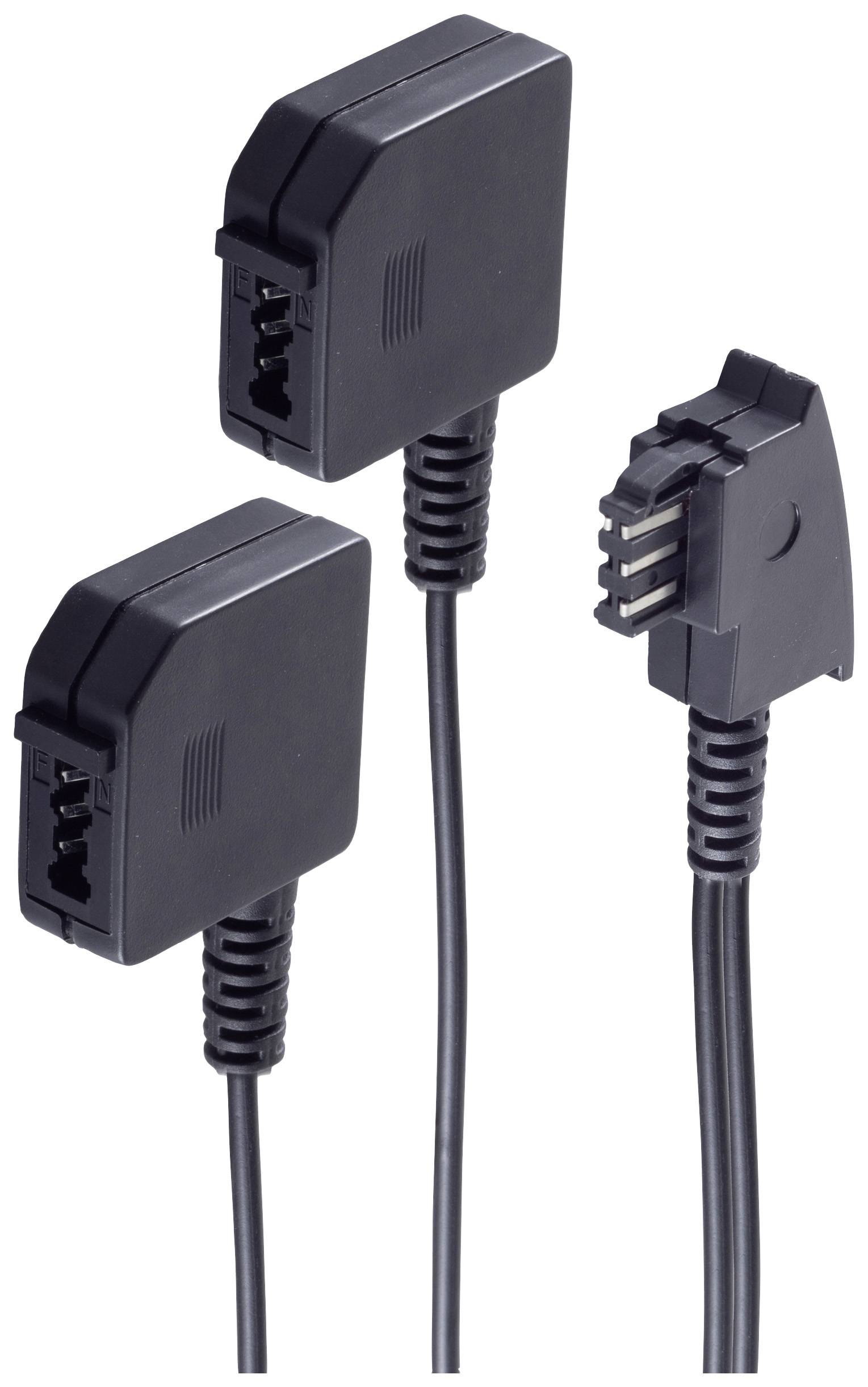 Shiverpeaks Telefon (analog) Adapter [1x TAE-F-Stecker - 2x TAE-F-Buchse] 0.2m Schwarz