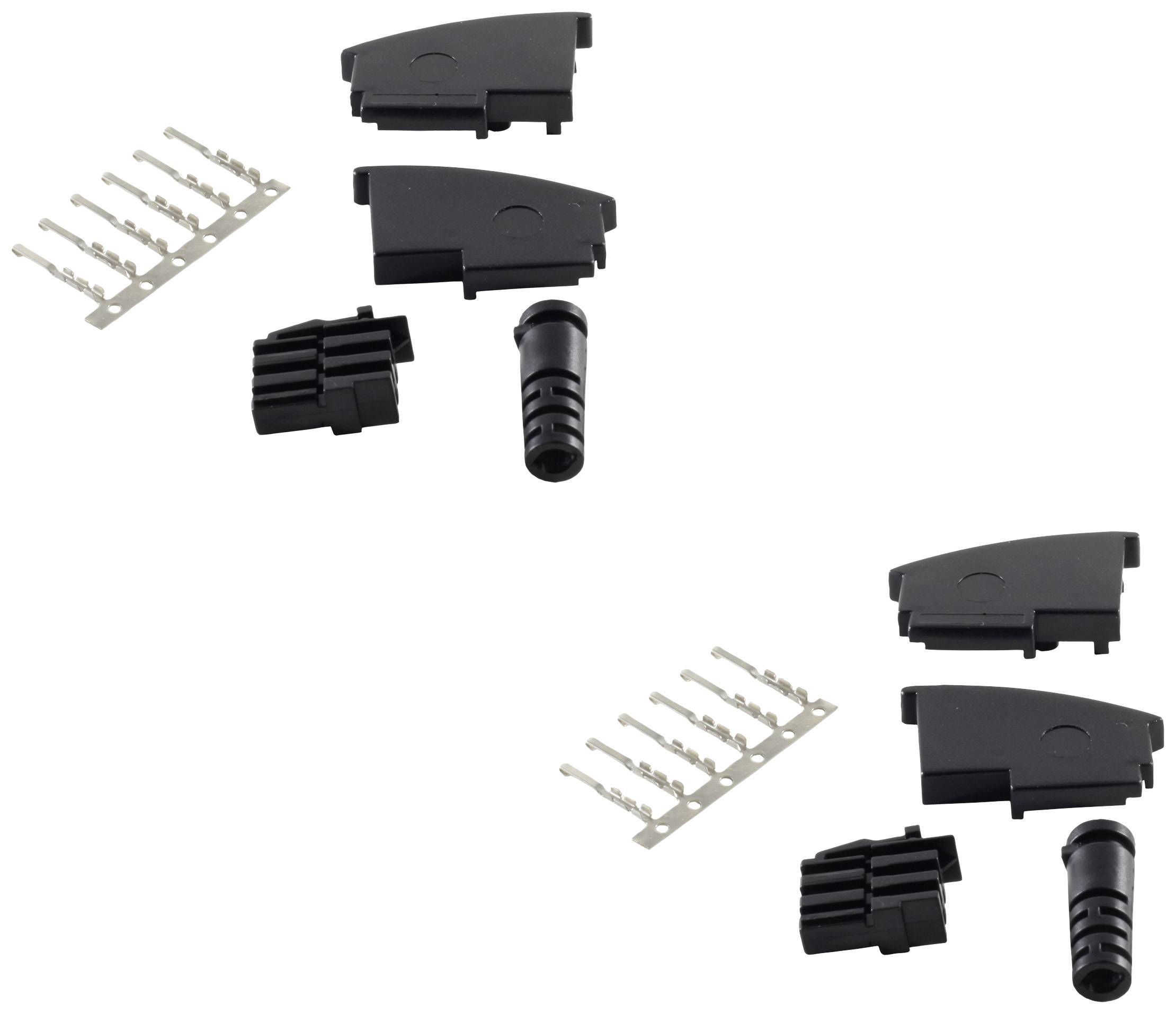 Shiverpeaks BASIC-S 2x Telefon TAE F-Stecker, unmontiert, Bausatz Stecker, gewinkelt Schwarz Shiver