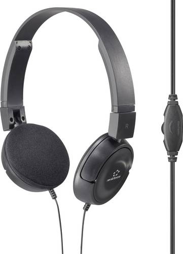Renkforce RF-HS-130 On Ear Kopfhörer kabelgebunden Stereo Schwarz Lautstärkeregelung