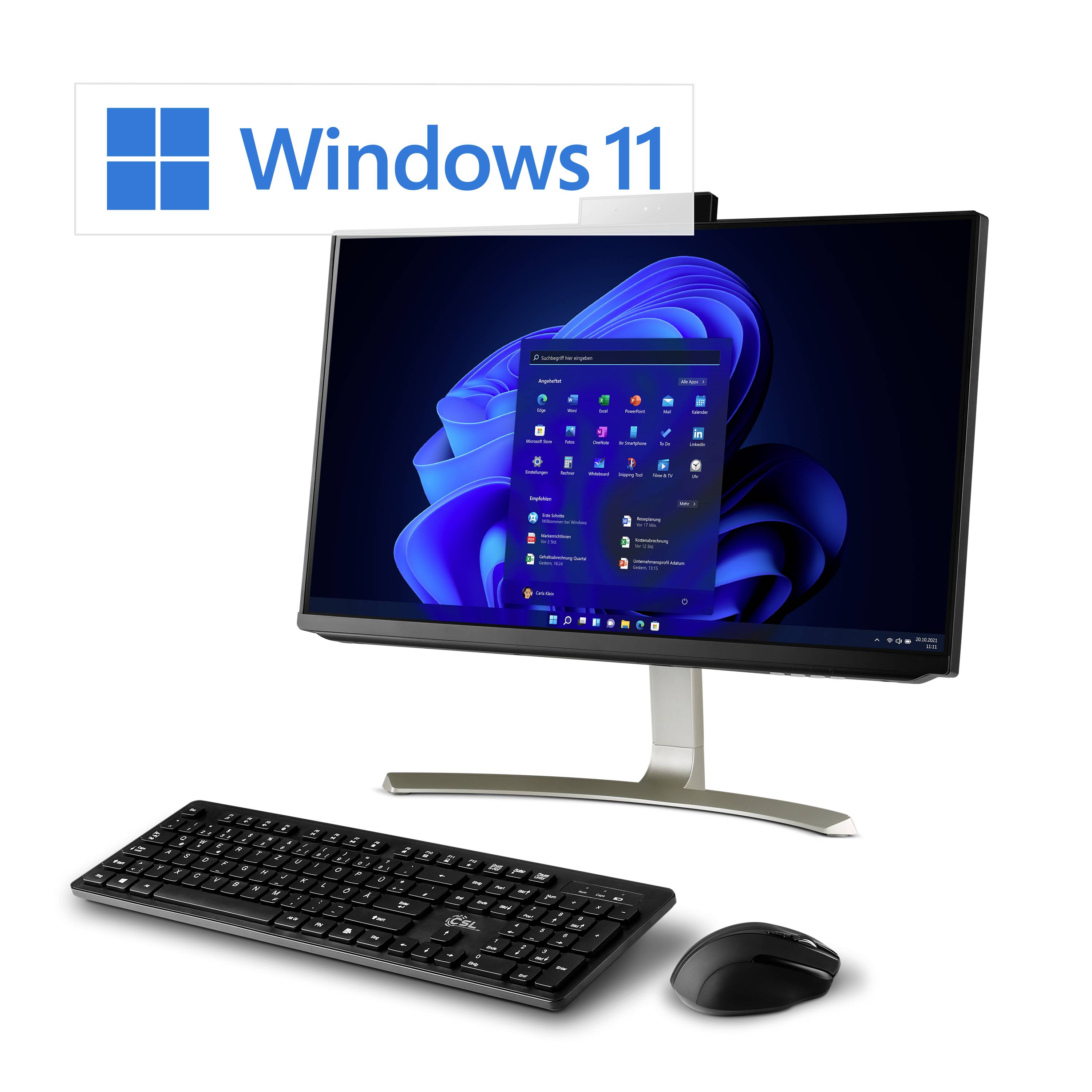 CSL Computer All-in-One PC Unity U24B-AMD 60.5 cm (23.8 Zoll) Full HD AMD Ryzen 5 5600G 4.4 GHz 16 GB RAM 1 TB SSD AMD Radeon™ Graphics Win 11