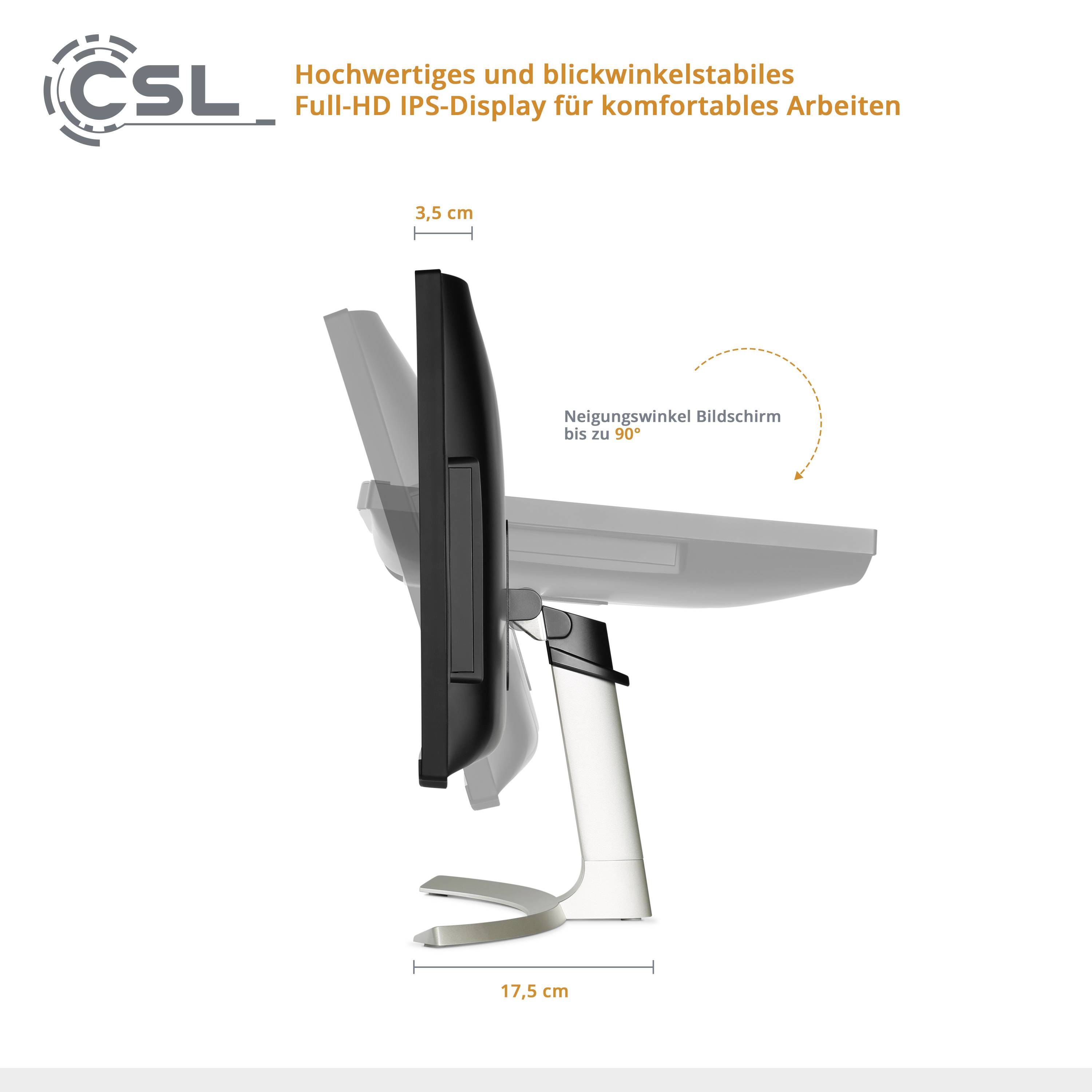 CSL Computer All-in-One PC Unity U24B-AMD 60.5cm (23.8 Zoll) Full HD AMD Ryzen 7 5700G 4.6GHz 32GB RAM 2TB HDD 500GB SSD AMD