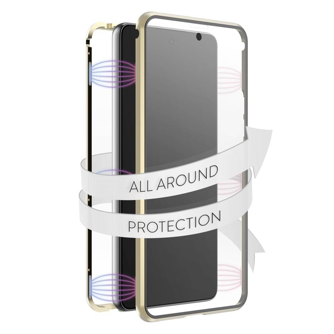 White Diamonds 360° Glass Case Samsung Galaxy A53 5G Gold Stoßfest