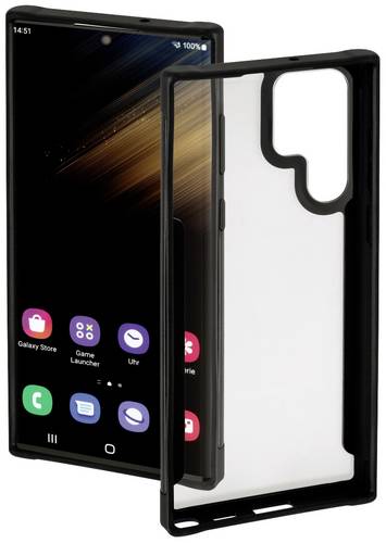 Hama Metallic Frame Backcover Samsung Galaxy S22 Ultra (5G) Transparent, Schwarz