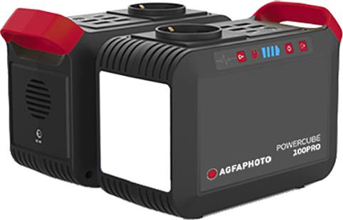 AgfaPhoto PPS100Pro Powerstation Li-Ion Schwarz, Rot ohne Laderegler