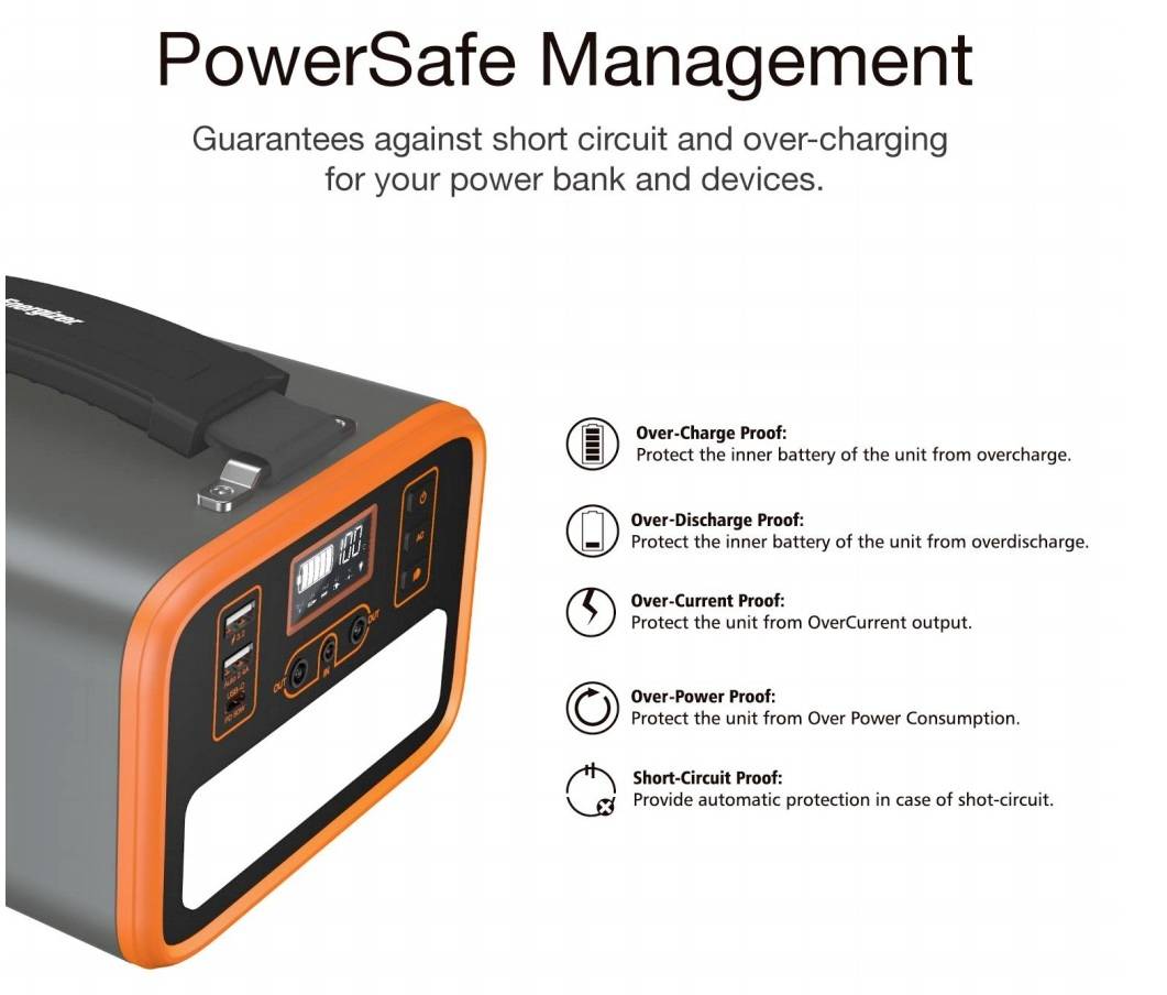 Energizer PPS240W2 Powerstation 72Ah LiFePO 4 Schwarz/Orange