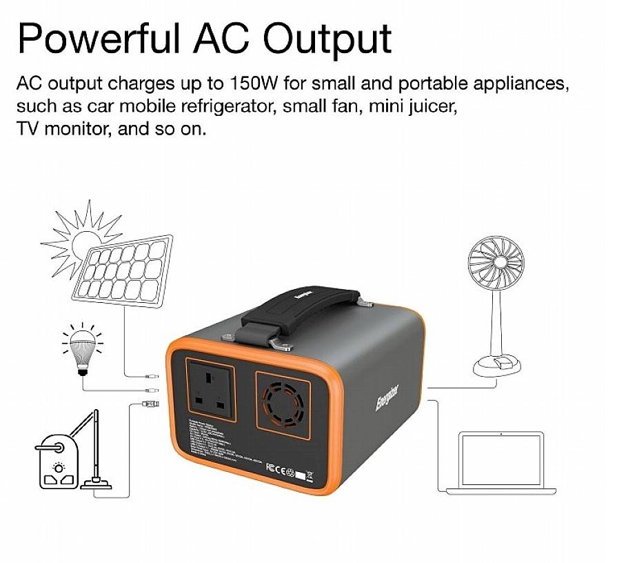 Energizer PPS240W2 Powerstation 72Ah LiFePO 4 Schwarz/Orange